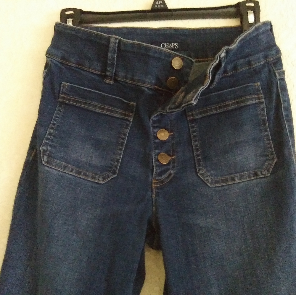 Chaps, dark blue ladies, front-button jeans, 6 👖